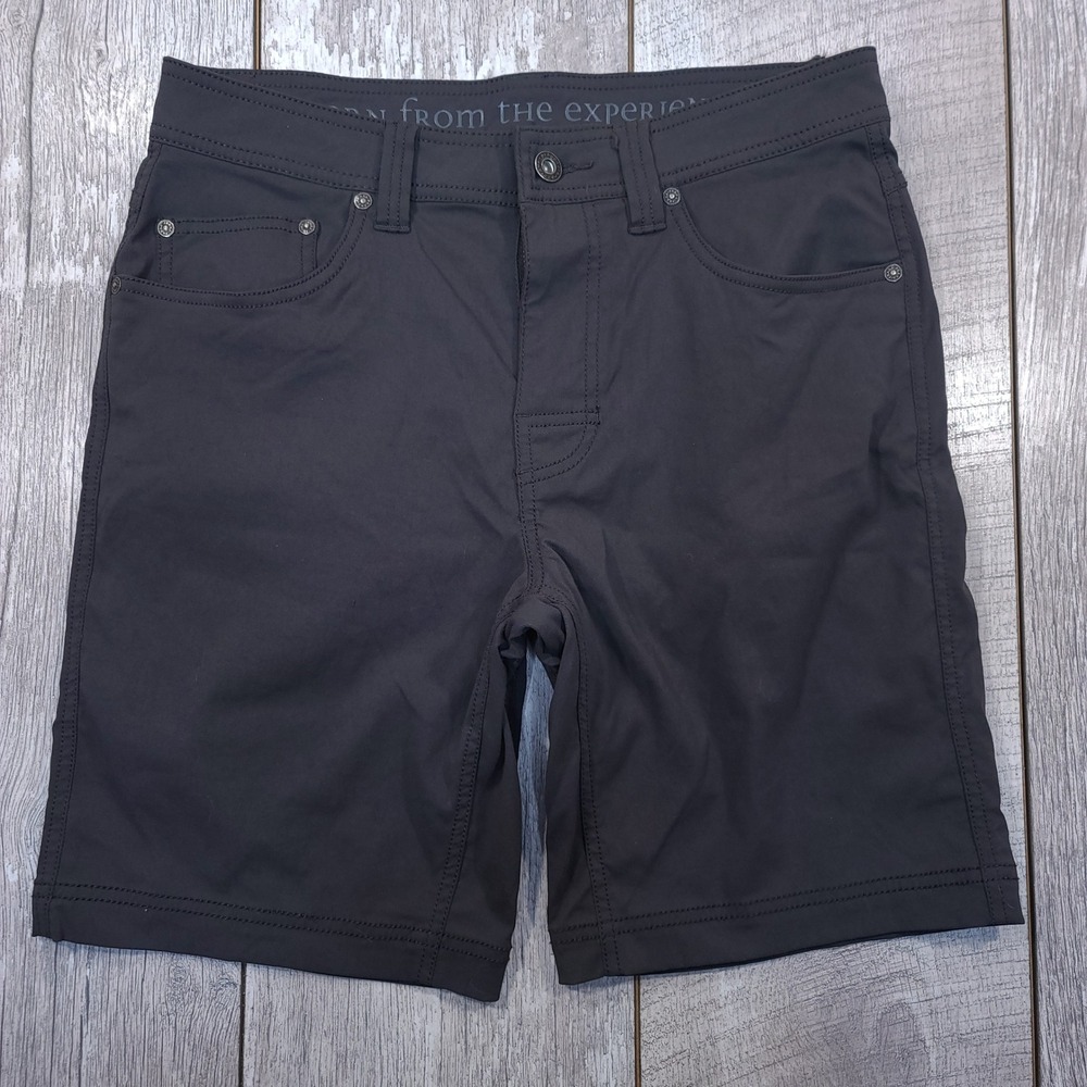 Prana Brion Shorts Men 30 Charcoal Grey Stretch Hiking Outdoor 9 Inch Inseam